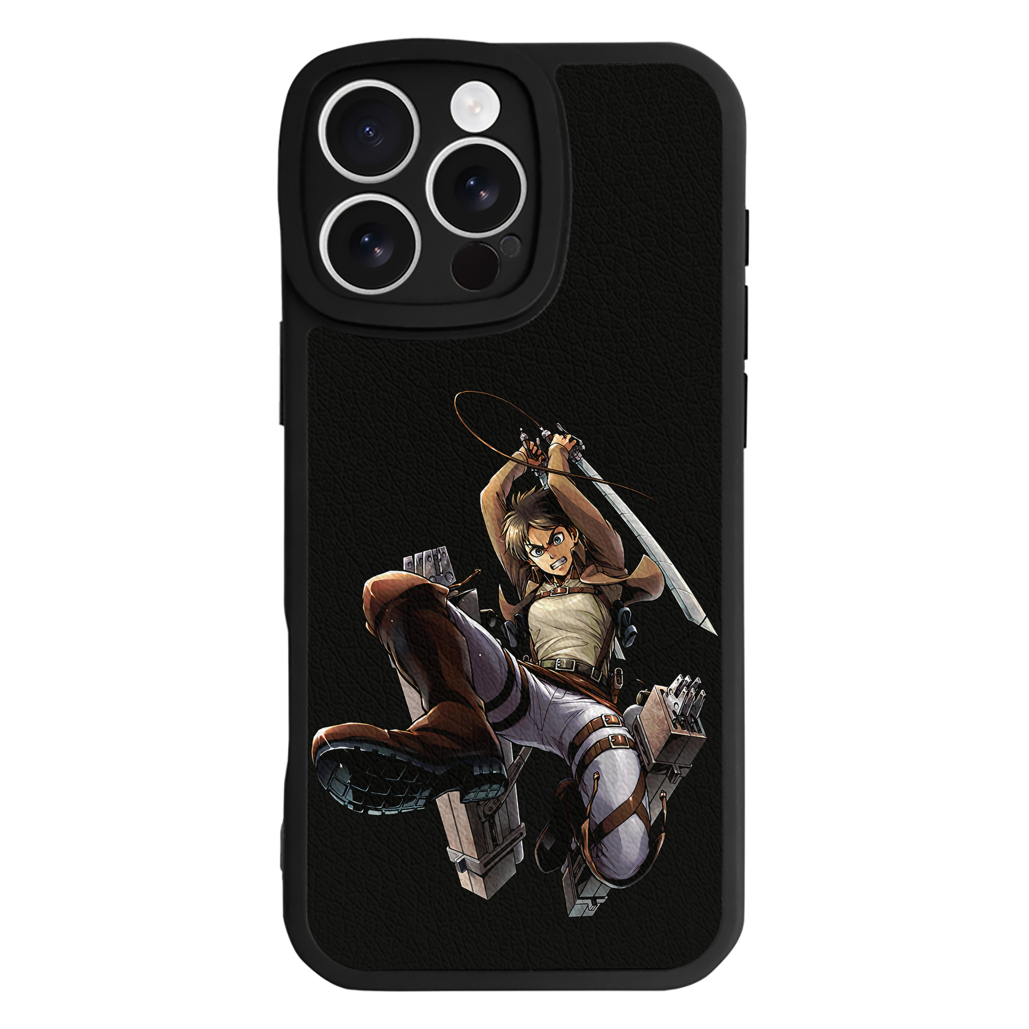 （画像用） 進撃の巨人 エレン･イェーガー Attack on Titan Eren Jäger 【iPhone 16シリーズ対応】シリコンスマホケース（レザー調） 材質：シリコン